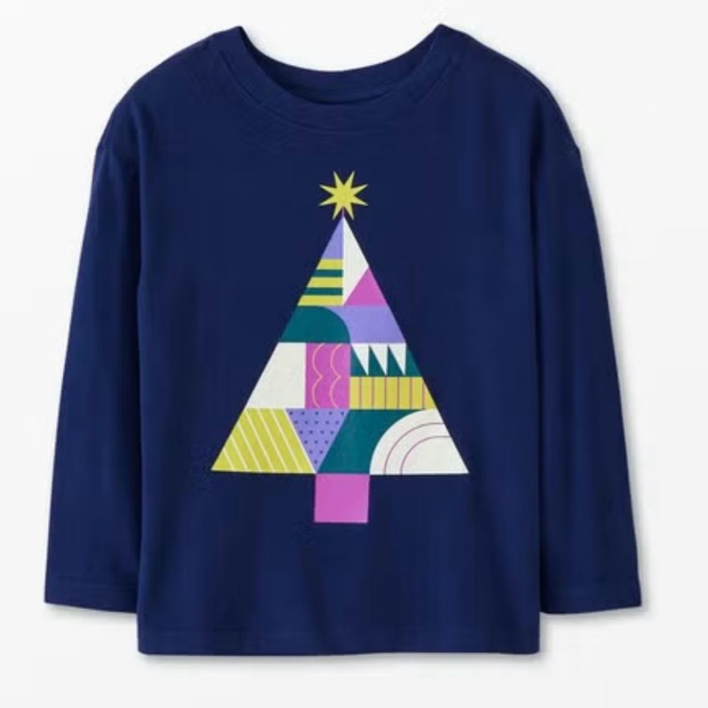 Hanna Andersson Long Sleeve Graphic Tee Merry Mosaic 120cm (US 6-7)